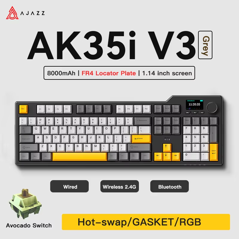 Gaming Keyboard And Mouse Combo Wireless - Ajazz AK35I V3/V4 MAX Tri-mode Wired