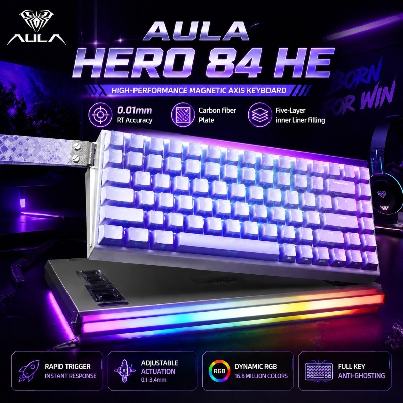 Gaming Keyboard Backlit - AULA HERO84 Magnetic Gaming Mechanical Keyboard