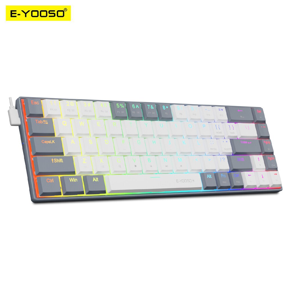 Gaming Keyboard Bundle - E-YOOSO A68 RGB Mini Slim USB