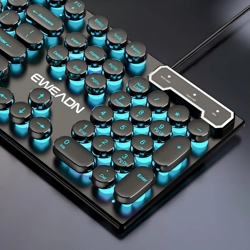 Gaming Keyboard And Mouse Combo Wireless - Retro Punk Mechanical Feel Keyboard Mouse
