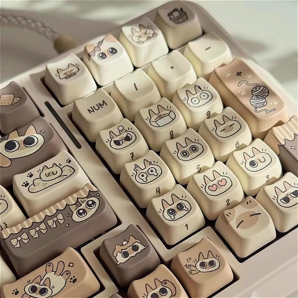 Gaming Keyboard Tkl - Cute Cat Keycap MAO Profile PBT