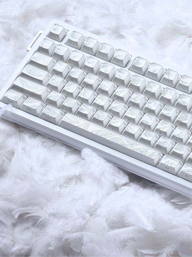 Gaming Keyboard Tkl - Feather Pattern 97 Keycaps Cherry Profile