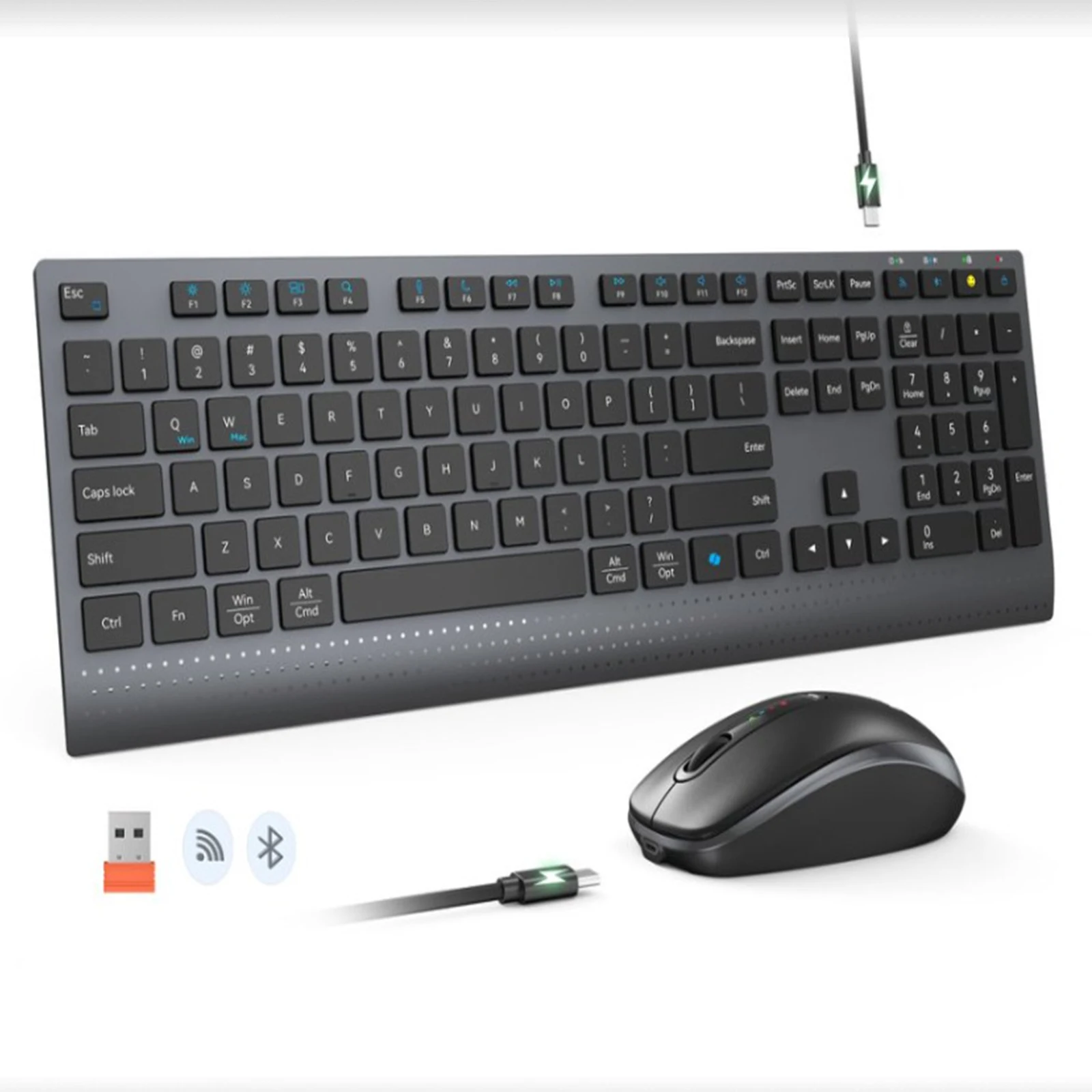 Gaming Keyboard And Mouse Combo Wireless - 2.4G Bluetooth Dual-mode Wireless Keyboard Mouse
