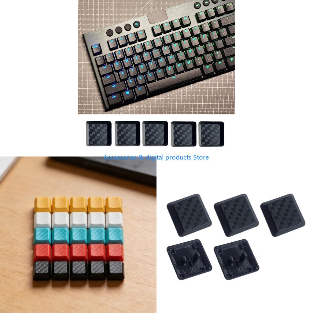 Gaming Keyboard Tkl - 77JD 5Pcs Gaming Carbon Fiber Keycap