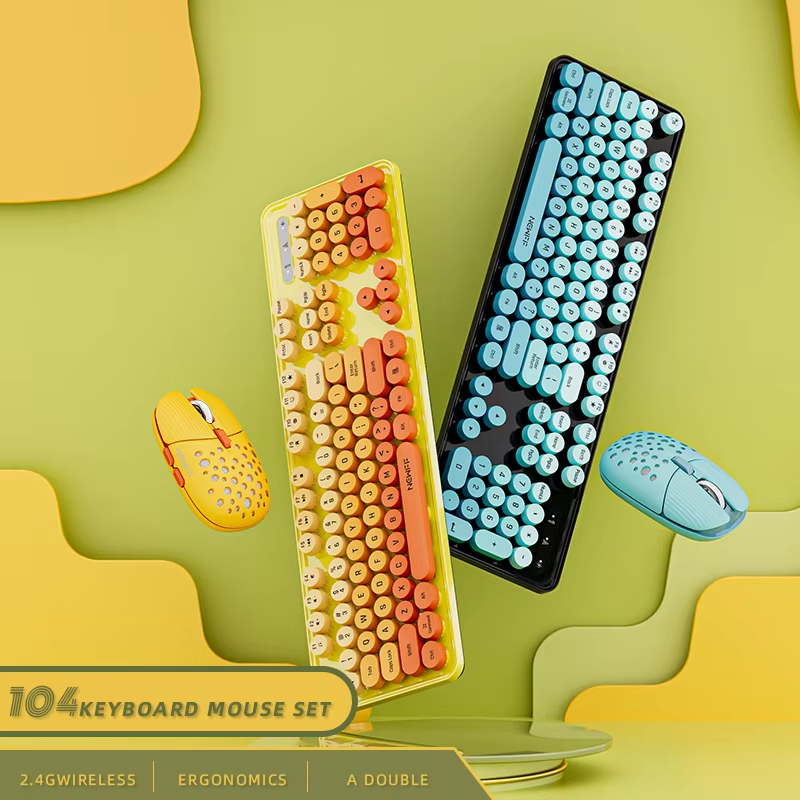 Gaming Keyboard And Mouse Combo Wireless - 104 Keys 2.4G Wireless Gaming Keyboard