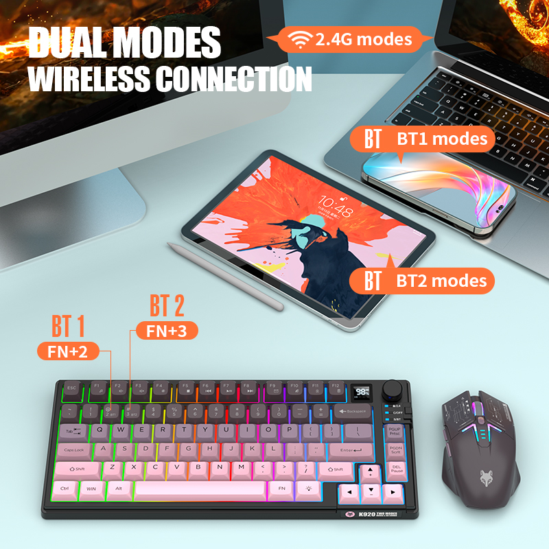 Dual-Mode 2.4G Bluetooth Wirel - Gaming Keyboard And Mouse Combo Wireless recension och pris