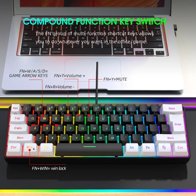 Keyboard and Mouse 60% Compute - Gaming Keyboard Bundle recension och pris