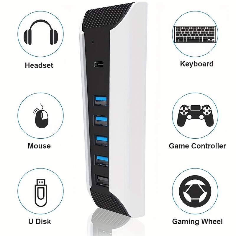 5 in 1 USB Hub for PS5 Console - Gaming Keyboard Splitter recension och pris