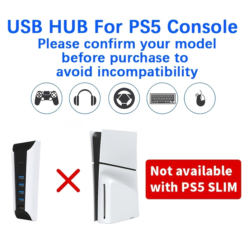 5 in 1 USB Hub for PS5 Console - Gaming Keyboard Splitter recension och pris