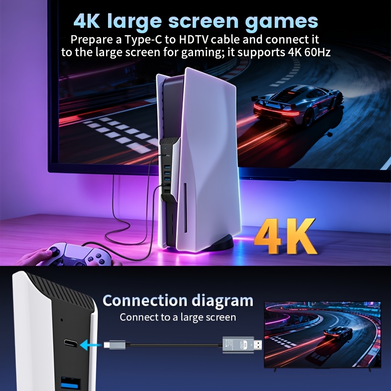 5 in 1 USB Hub for PS5 Console - Gaming Keyboard Splitter recension och pris