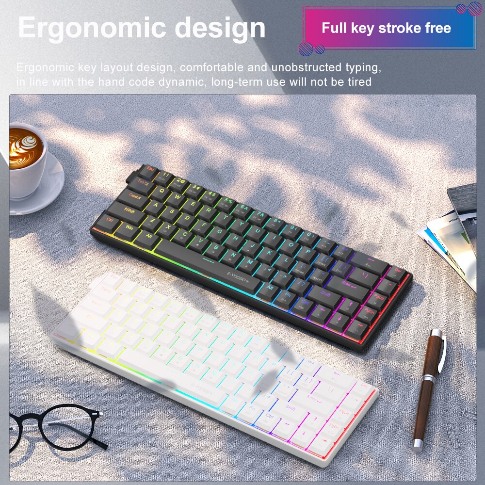 E-YOOSO A68 RGB Mini Slim USB  - Gaming Keyboard Bundle recension och pris