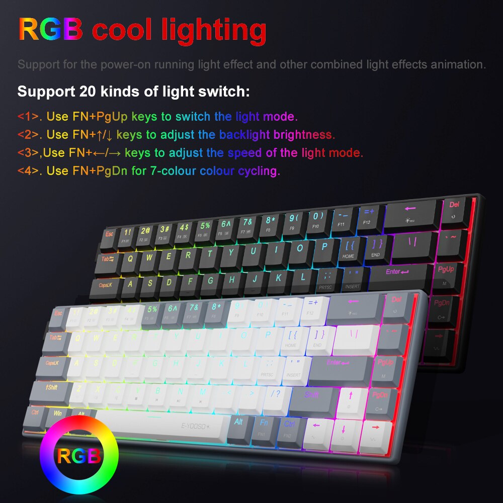 E-YOOSO A68 RGB Mini Slim USB  - Gaming Keyboard Bundle recension och pris
