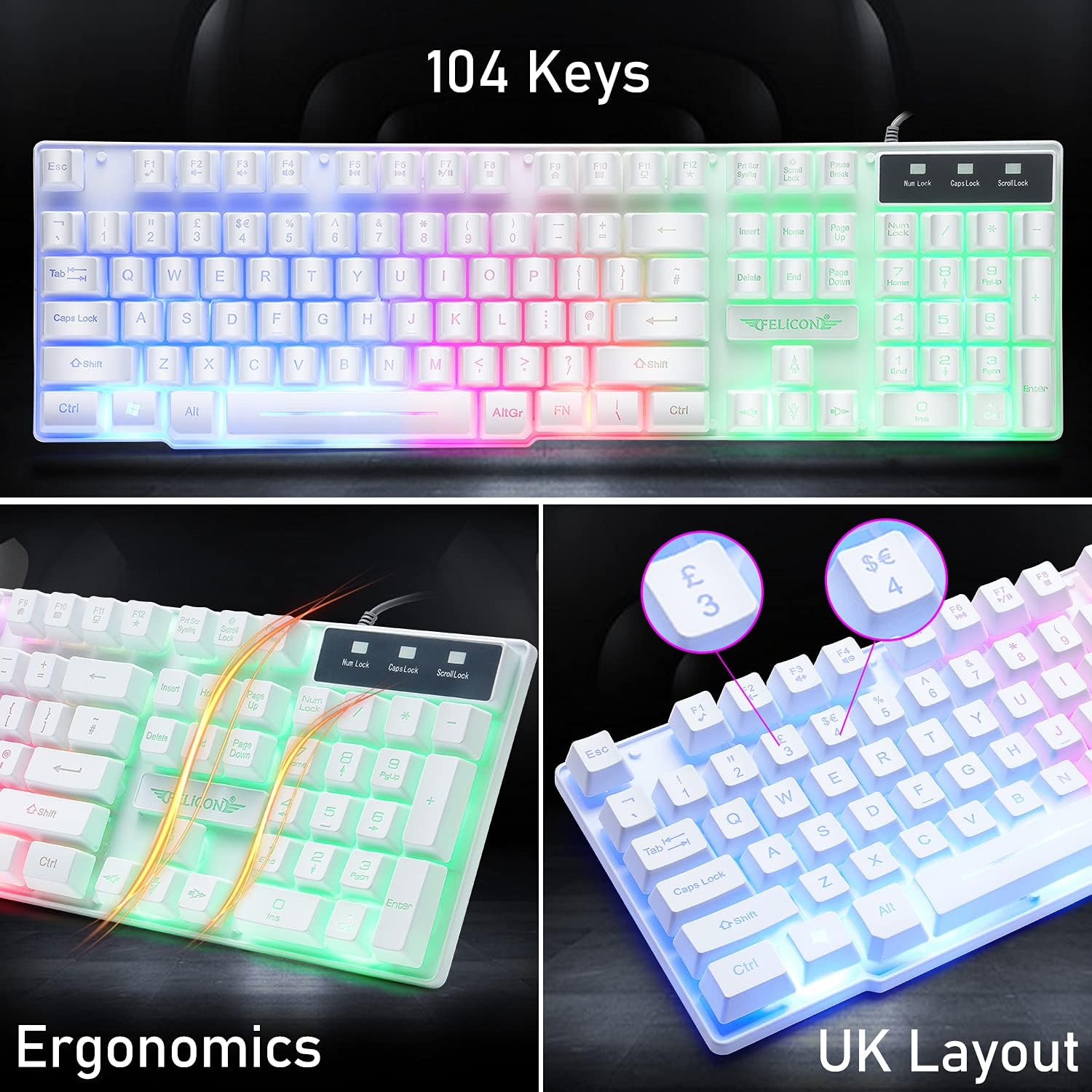 MAMBASNAKE T11 UK 100% Gaming  - Gaming Keyboard Bundle recension och pris