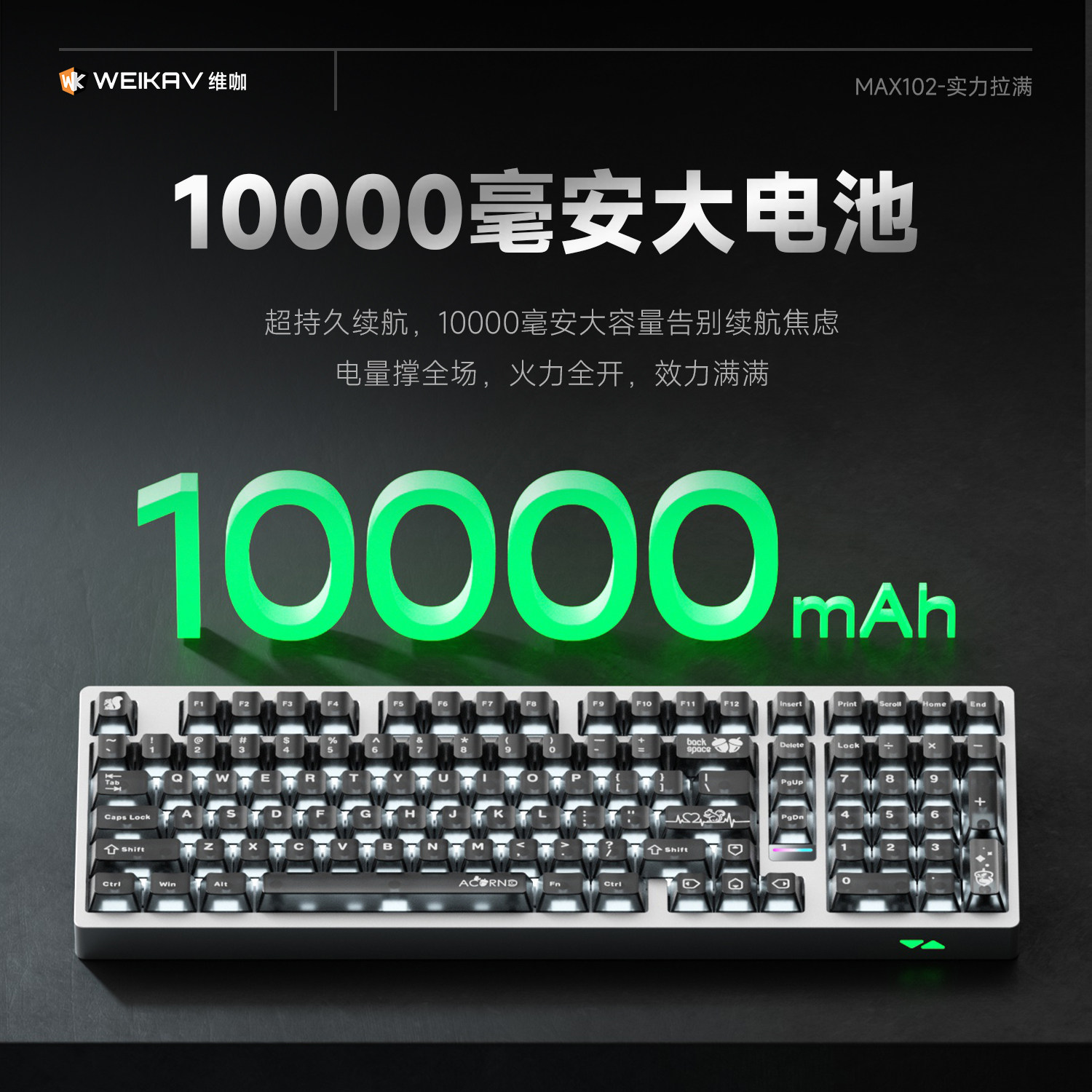 Weika Max102 Aluminum Case Wir - Gaming Keyboard Wireless recension och pris