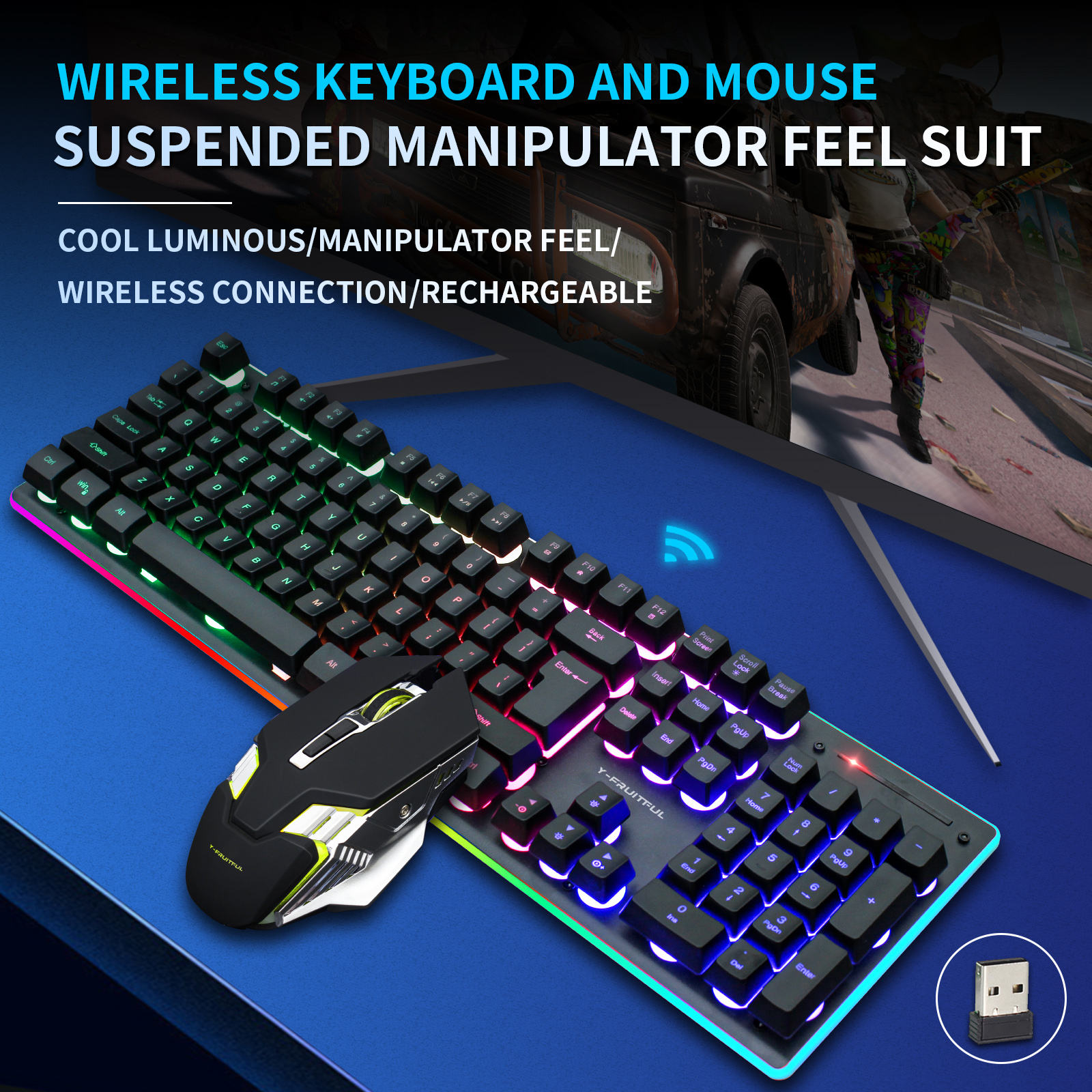 104 Keys RGB Computer Wireless - Gaming Keyboard And Mouse Combo Wireless recension och pris