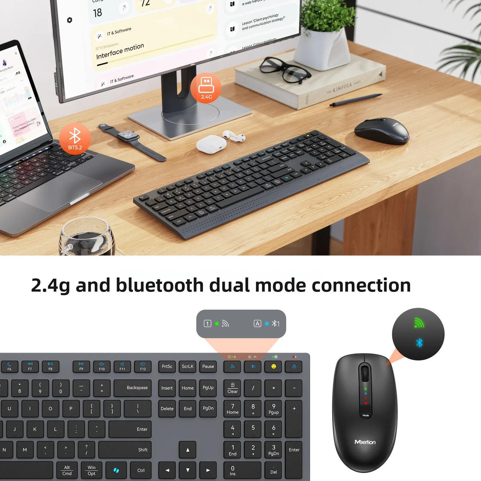 2.4G Bluetooth Dual-mode Wirel - Gaming Keyboard And Mouse Combo Wireless recension och pris
