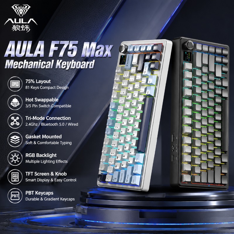 AULA F75 Max Mechanical Keyboa - Gaming Keyboard Wireless recension och pris