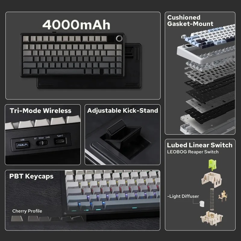AULA F75 Max Mechanical Keyboa - Gaming Keyboard Wireless recension och pris