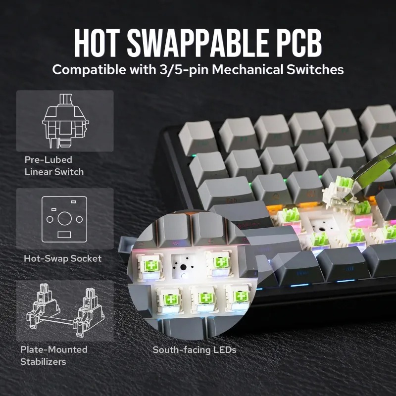 AULA F75 Max Mechanical Keyboa - Gaming Keyboard Wireless recension och pris