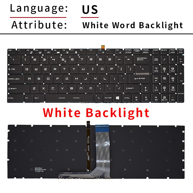 US/RU/SP/FR/TR/AR/NE Backlit K - Gaming Keyboard Backlit recension och pris