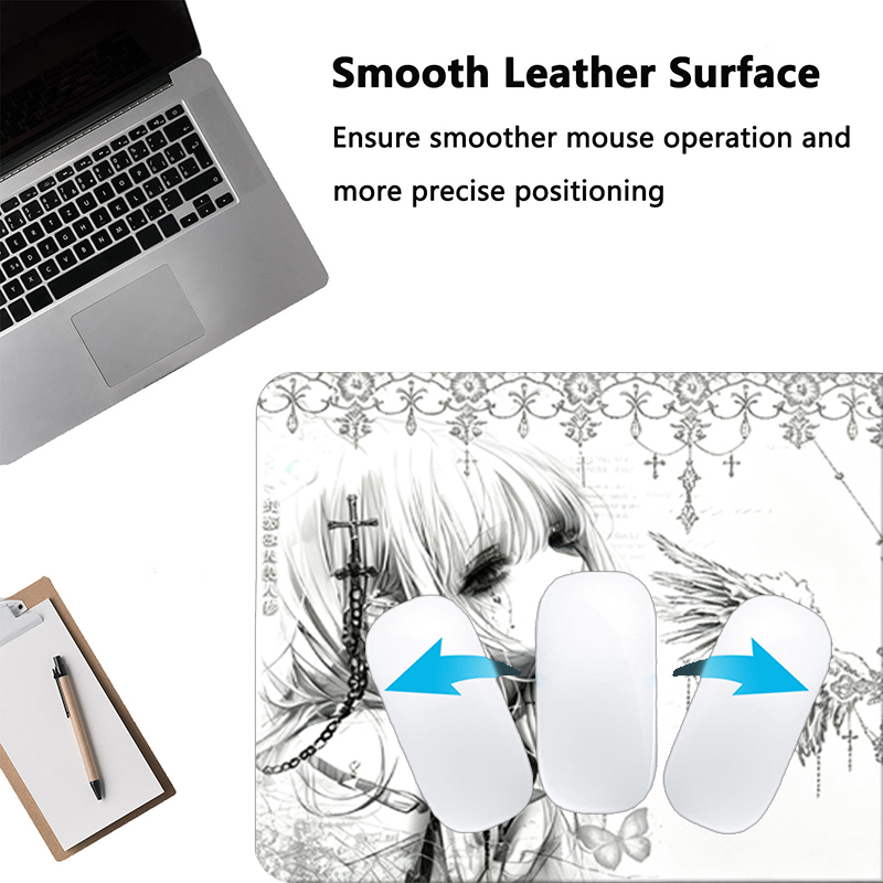 Leather Mousepad Black White A - Gaming Keyboard Mouse recension och pris